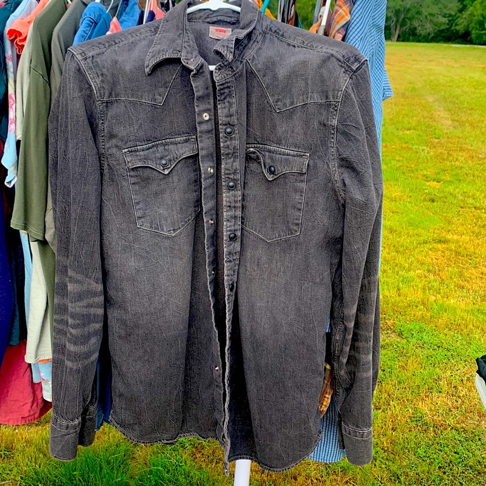 Black denim Levi button down.